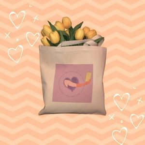 Cute Canvas tote bag with original art girl power